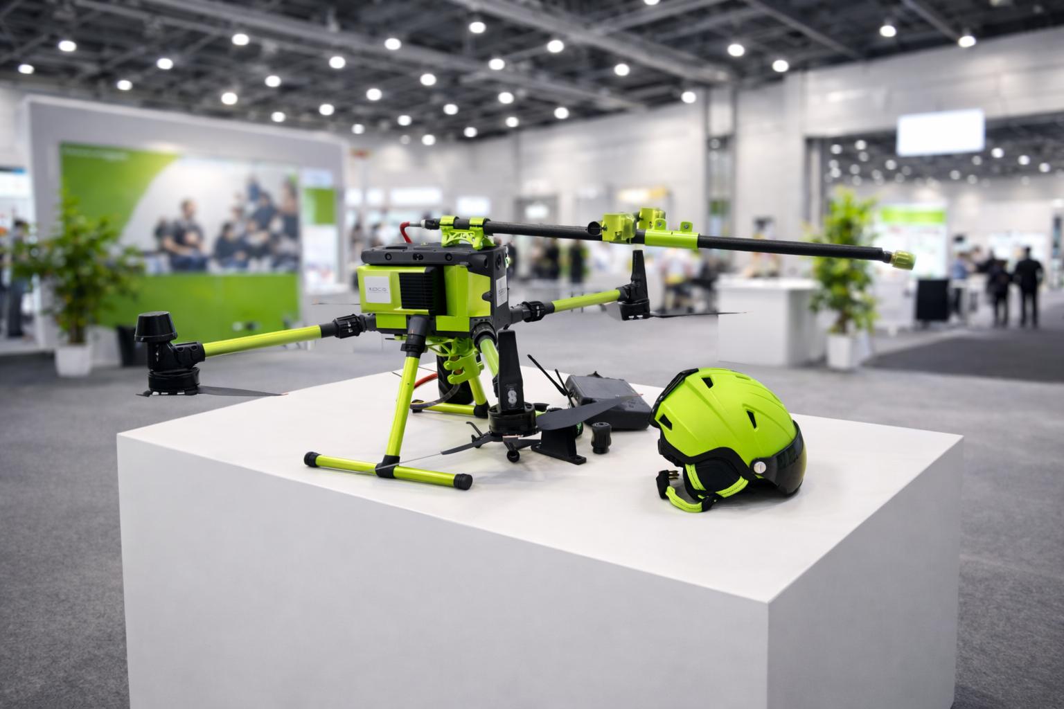 DCS drone at trade fair exhibition